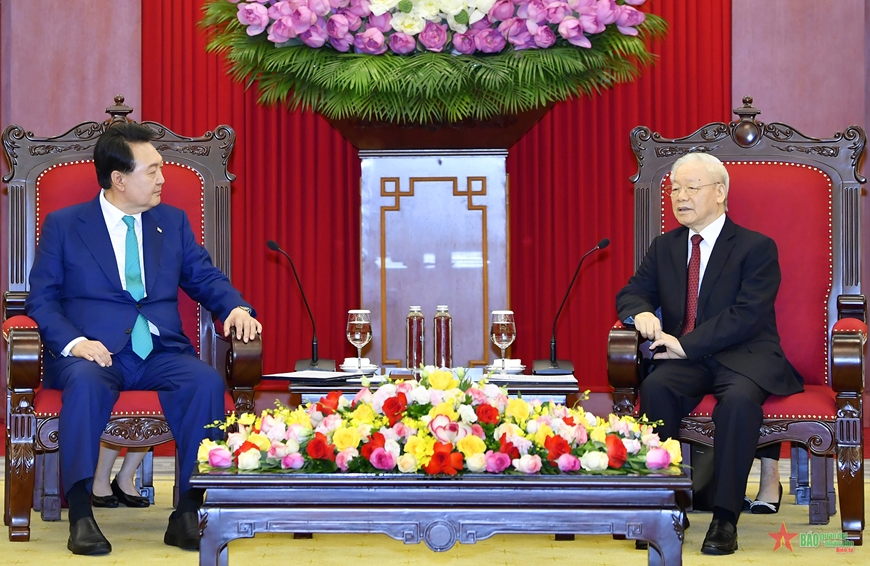 Tổng Bí thư Nguyễn Phú Trọng tiếp Tổng thống Hàn Quốc